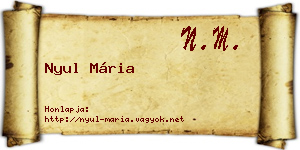 Nyul Mária névjegykártya
